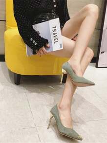 2 件装皮鞋配件金属套女士高跟鞋鞋头保护器防踢套尖头隐形装饰 - 彩色 - 查看 4