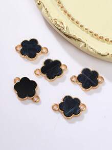 5/10/20/30/50/100/200/300/400/500 piezas Colgante con flor de cuatro hojas elegante de varios colores con dos agujeros, apto para hacer collares, pulseras, pendientes, llaveros, charms de teléfono, joyería de regalo para parejas