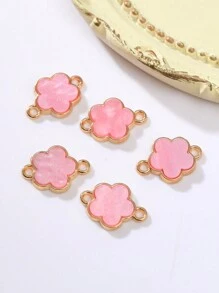 5/10/20/30/50/100/200/300/400/500 piezas Colgante con flor de cuatro hojas elegante de varios colores con dos agujeros, apto para hacer collares, pulseras, pendientes, llaveros, charms de teléfono, joyería de regalo para parejas