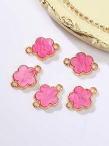 5/10/20/30/50/100/200/300/400/500 piezas Colgante con flor de cuatro hojas elegante de varios colores con dos agujeros, apto para hacer collares, pulseras, pendientes, llaveros, charms de teléfono, joyería de regalo para parejas