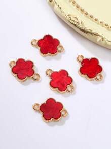 5/10/20/30/50/100/200/300/400/500 piezas Colgante con flor de cuatro hojas elegante de varios colores con dos agujeros, apto para hacer collares, pulseras, pendientes, llaveros, charms de teléfono, joyería de regalo para parejas