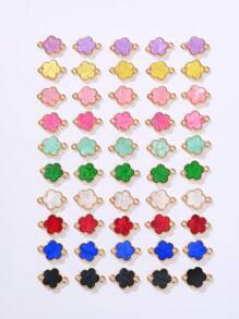 5/10/20/30/50/100/200/300/400/500 piezas Colgante con flor de cuatro hojas elegante de varios colores con dos agujeros, apto para hacer collares, pulseras, pendientes, llaveros, charms de teléfono, joyería de regalo para parejas