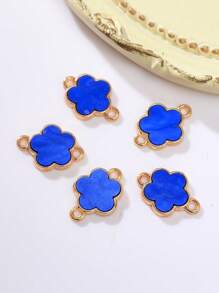 5/10/20/30/50/100/200/300/400/500 piezas Colgante con flor de cuatro hojas elegante de varios colores con dos agujeros, apto para hacer collares, pulseras, pendientes, llaveros, charms de teléfono, joyería de regalo para parejas
