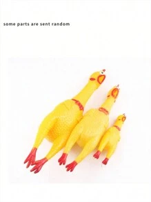 1個尖叫雞造型耐用橡膠狗咬玩具,聖誕節和有趣的新年禮物,寵物玩具完美禮物