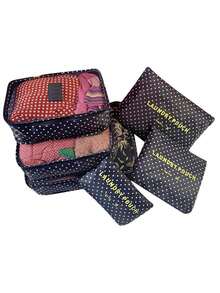 6Pcs Leopard Travel Packaging Cubes, Multifunctional Luggage Bag, For Clothing, Underwera, Socks, Makeup Laundry Luggage Organizer Luggage Bags Set Waterproof Clothes Bag Cosmetic Bag - Multicolor - View 9
