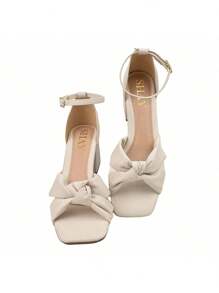 Women's Shay Sandals With Thick Block Heel And Knot, Comfortable And Soft, Blogger Heel - View 4