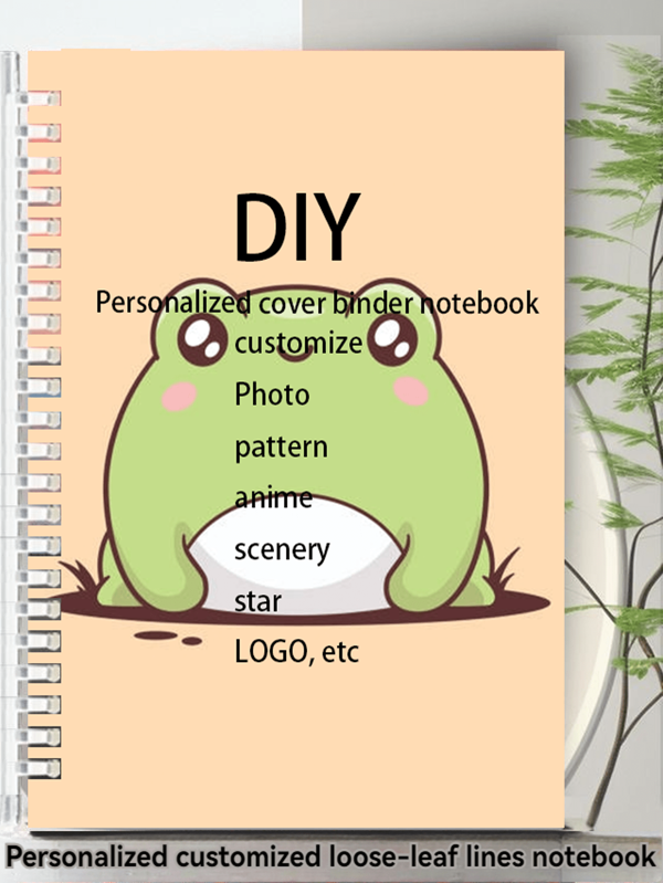 Um caderno de folhas soltas personalizável com páginas destacáveis, adequado para várias ocasiões, como festas, design de capa personalizado pode ser usado como um presente memorável para amigos