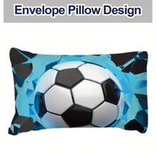 Ensemble de housse de couette personnalisé avec impression de football et de nom - Fibre de polyester douce, résistante à la décoloration, fermeture éclair - Comprend 1 housse de couette et 2 taies d'oreiller (intérieur non inclus) - Convient pour toutes les saisons