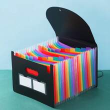 Organizador de archivo tipo acordeón, carpeta expandible de 12/24/36 bolsillos, organizador portátil para facturas, recibos de impuestos mensuales, tamaño carta A4 para documentos, con etiquetas en blanco, pestañas de colores, para escuela, hogar y oficina, artículos imprescindibles para el aula, de vuelta a clases, suministros escolares.