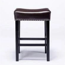 Furniture,Counter Height 26" Bar Stools For Kitchen Counter Backless Faux Leather Stools Farmhouse Island Chairs (26 Inch, Brown, Set Of 2) - 棕色 - 查看 5