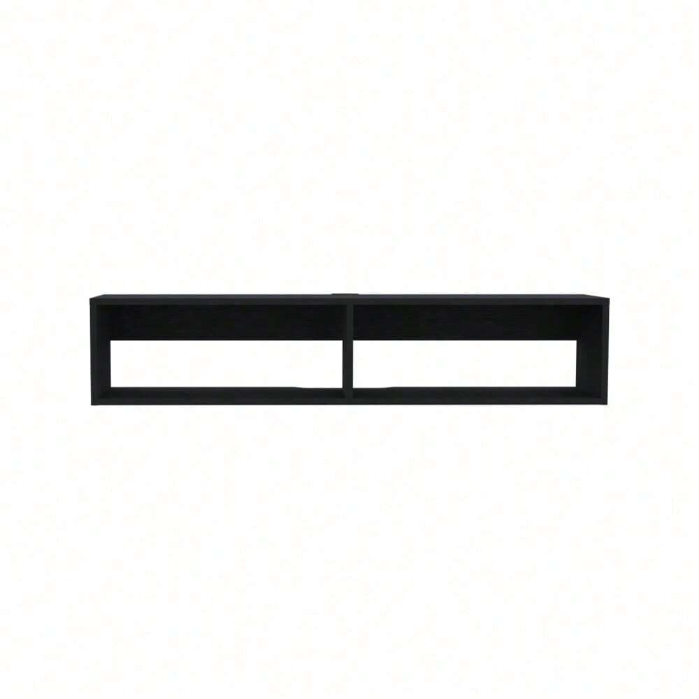 Rockwood Floating TV Stand With Open Storage Shelves And Cable