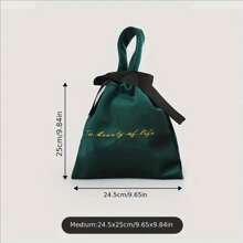 1pc Deluxe Velvet Embroidered Drawstring Pouch - Elegant Cosmetic And Trinket Storage Bag, Matte Finish, Suitable For Any Room, Gift Packaging Valentine's Day