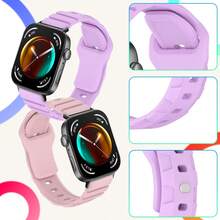 1 dây đeo đồng hồ thể thao bằng silicon Armor tương thích với Watch Fit3, dây đeo đồng hồ khóa silicon thoáng khí tương thích với Watch Fit3 - Huawei Fit3 - Xem 2
