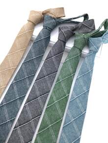 1 chiếc vải polyester nhẹ họa tiết kẻ caro mặc thường ngày dạo phố, phong cách Anh bốn mùa - Nhiều màu - Xem 1
