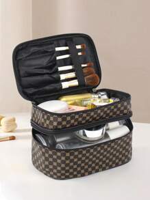 1 szt. Modna, minimalistyczna, wodoodporna, przenośna, duża torba do przechowywania kosmetyków i przyborów do makijażu, odpowiednia do domu i podróży, jako dekoracja pokoju, torby, kosmetyczka, organizer, przechowywanie, kosmetyczka, kosmetyczka, organizer na biurko, kosmetyczka, kosmetyczka, kosmetyczki, mała kosmetyczka, kosmetyczka, prezenty świąteczne, saszetka, podróż, saszetka, kopertówka / mała torebka, organizer do makijażu, saszetka, uchwyt na pędzle, mini saszetka, saszetka o dużej pojemności, prezenty dla kobiet, prezenty świąteczne, pomysły na prezenty dla kobiet - Brązowy - Zobacz 5