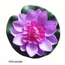 Flor de loto artificial flotante de espuma con hoja de ninfea, decoración realista perfecta para estanque de jardín doméstico, decoraciones de , regalos - Multicolor - Ver 10