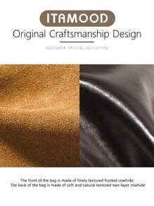 ITAMOOD 1 chiếc túi da Bucket cổ điển tối giản có thể đảo ngược, túi tote dung tích lớn, túi đeo nách đa năng, túi đeo chéo vai thường ngày cho phụ nữ, HZS9065M - màu nâu - Xem 5