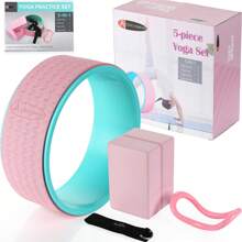 ACTIVE FOREVER 5 In 1 Yoga Block Set - Enhance Balance And Flexibility With Yoga Blocks, Strap, Wheel, And Stretch Ring - Your Complete Solution For Improved Well Being - Pink - View 2