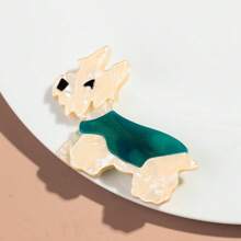 1pc Fashion Acrylic Patchwork Adorable Glasses Wearing Dog/Puppy Animal Design Brooch, Suitable As Gift For Women
