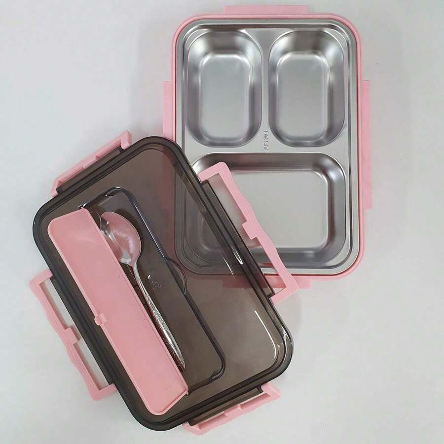 Stainless Steel Thermal Lunch Box Hermetic Divided Pot Cutlery Compartment - 羅莎 - 查看 1