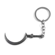 1 pieza Llavero de Anime Biohazard 8 Vampire Moth Girl Hoz, Accesorios de Cosplay de Halloween Hoz en Forma de Luna para Mujer, Accesorios para Mochila, Bolso, Coche, Accesorios Góticos Lindos Y2k, Portaidentificaciones con Cordón