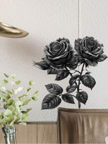 mama look 1 miếng/2 miếng 40*60cm/15,74*23,62in 30*40cm/11,81*15,74in Miếng dán tường hình cô gái bướm và hoa hồng cho phòng khách và phòng ngủ Miếng dán trang trí có thể tháo rời bằng PVC Decal dán tường phòng DIY - Nhiều màu - Xem 14