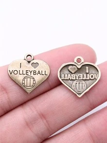 15 件/包 19x18 毫米我爱排球心形吊坠适用于 DIY 珠宝制作配件珠宝配件 DIY 项链制作 DIY 钥匙扣制作手工工艺品 - 排球 - 查看 9