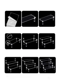 1PC化妆品护肤品展示架透明多层手摇盲盒阶梯式收纳货架储物展示架口红香水收纳展示架 - 彩色 - 查看 11