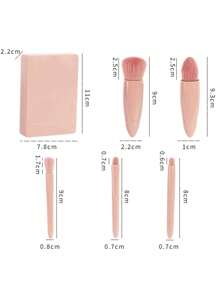 Personalized Name Picture 5 Makeup Brush Set Travel With Mirror Eyeshadow Loose Powder Blush Brush Makeup Concealer Brush Beauty Tools