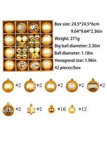 Hộp quà trang trí Giáng sinh, Bóng trang trí mạ điện sơn, Đồ trang trí bóng treo Giáng sinh sáng tạo cho cây thông Noel - Nhiều màu - Xem 12