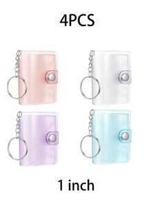1PC/4PCS 1 Inch/2inch Mini Small Photo Album Valentine Photo Storage With Keychain Clear Pocket Photo Album Keychain For Picture Valentine Wedding Birthday Anniversary Memory,Suitable For Photos, Backpack For School Christmas Gift Ideas Bag Accessories Lanyards With Id Holder Car Accessories Bag Charms - Multicolor - View 16