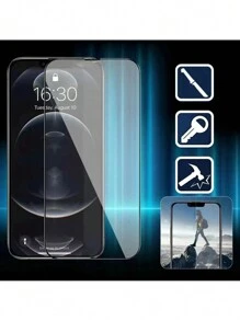 3 miếng kính cường lực bảo vệ toàn diện tương thích với iPhone 13 12 11 14 15 Pro Max miếng dán màn hình cường lực tương thích với iPhone 6 6S 7 8 Plus phim kính - Trong sáng - Xem 2