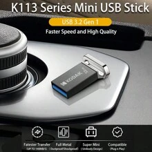 Kodak 原廠 Pendrive K113 金屬 Usb3.2 Usb 隨身碟 32gb 64gb 128gb 高速迷你鑰匙筆驅動器 140mb/s 適用於桌上型汽車筆記型電腦 - 黑色 - 查看 7