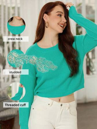 女士秋冬季纯色简约优雅针织毛衣