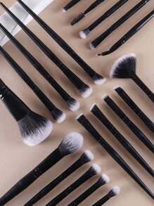 20件套新手化妆刷套装 - 眼影刷、唇刷、散粉刷、面膜刷、粉底刷，超柔软，便携，化妆刷套装，化妆刷套装，化妆刷套装，全套化妆工具，化妆刷套装，全套化妆工具，化妆刷套装，化妆礼盒套装 - 黑色 - 查看 3