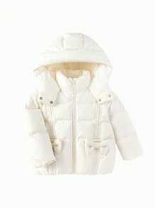 Balabala Girls' Hooded Down Puffer Jacket Winter 2024 New Collection - White - View 4