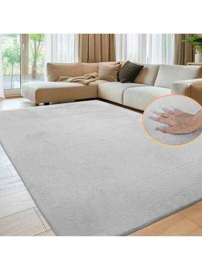 Piece Zachte Tapijt Living Room, Smooth Made Of Rabbit Fur Short Pile Non Slip, Moderne Anti Slip Bedroom, Luxurious Room ation, Fluffy Area