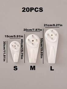 10 件装家居防跟踪钉装饰画挂画防跟踪挂钩钟表悬挂塑料挂钩壁挂相框墙钉十字绣框架照片墙防跟踪钉安装配件 - 白色 - 查看 18