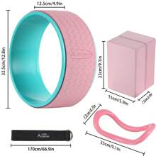 ACTIVE FOREVER 5 In 1 Yoga Block Set - Enhance Balance And Flexibility With Yoga Blocks, Strap, Wheel, And Stretch Ring - Your Complete Solution For Improved Well Being - Pink - View 7