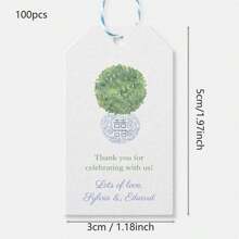 100pcs Custom Delicate Wedding Welcome Gift Tags Emerald Greenery Wedding Welcome Gift Tags Custom Wedding Favor Tags, Custom Personalized Thank You Gift Tags For Weddings, Birthday, Bridal Shower,Gala Night,Customized Wedding Crafts,Home Refresh,Festive Calendar - Multicolor - View 13