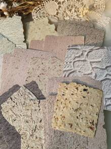 1 Gói 28 Tờ Giấy Nền Có Cạnh Bất Đối Xứng Tự Làm Có Kết Cấu Tự Nhiên Cổ Điển - Một cỡ - Xem 2