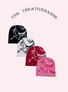 1pc Y2K Fashion Suitable For Street Parties And Outdoor Activities In Fall And Winter, Warm And Windproof Knit Hat - A - View 9