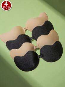4 miếng dán ngực không lưng, áo ngực silicon nâng ngực không đường may, miếng dán nâng ngực vô hình, áo ngực dán cho ngực nhỏ, phù hợp với váy và váy cưới - Nhiều màu - Xem 1
