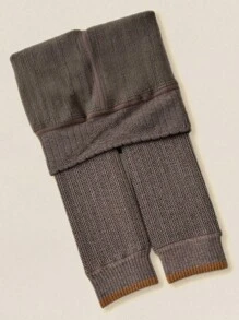 2 quần legging cho bé gái, quần dài đến mắt cá chân có gân Colorblock, quần dài đến mắt cá chân có lót nhiệt dày, quần co giãn thoải mái mềm mại, mặc ấm vào mùa đông, làm quà tặng thời trang hàng ngày hoặc ngày lễ - Nhiều màu - Xem 3