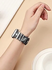 5 件金属吊坠装饰戒指，兼容 表带，心形眼睛钻石水钻饰品，智能手表硅胶表带配件，手链时尚配饰（不含手表和表带），兼容三星 Galaxy Watch