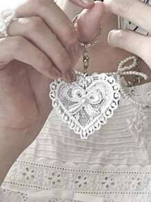 Móc khóa gương trang trí nơ trái tim ren, phụ kiện túi xách đa năng dễ thương phong cách Y2K cổ điển, phụ kiện túi xách, quà tặng nhỏ cho nữ, quà sinh nhật, ngày Valentine, ngày của Mẹ, phụ kiện túi xách đôi, quà tặng trang trí, phù hợp cho nữ tuổi teen, phụ nữ, sinh viên đại học, nữ nhân viên văn phòng, phụ kiện xe hơi, mặt dây chuyền móc khóa nữ, dây đeo móc khóa, văn phòng phẩm, quà tặng giáo viên, quà tựu trường, phong cách Gothic, Lễ Tạ ơn, ngày Valentine. - Nhiều màu - Xem 2