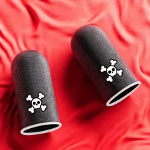 2 Peças Manguitos para Dedos de Celular para Jogos | Manguito de Dedo Respirável Anti-Suor para Jogos | Manguitos para Polegar em Jogos Móveis | Dedeiras de Jogador, Padrão de Esqueleto