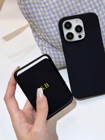 Personailze Custom Name Magsafe Magnetic Leather Wallet Card Holder Compatible With Iphone 14 Pro Max 13 12 11 Card Clip Phone Case