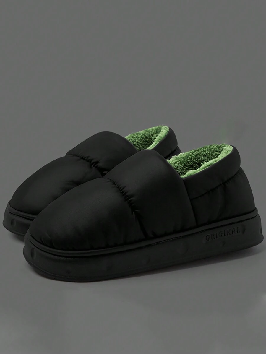 舒适乳胶底厚底男士拖鞋，情侣保暖室内拖鞋