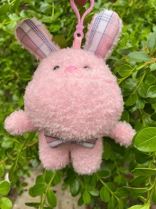 1 búp bê thỏ nhồi bông caro, móc khóa búp bê nhồi bông nơ hoa & phụ kiện túi xách - Nhiều màu - Xem 8